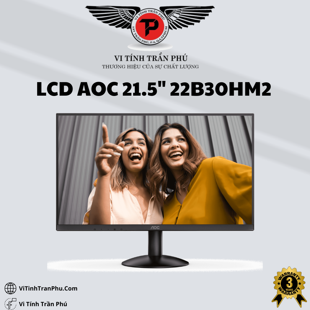 Màn Hình AOC 22B30HM2/74 | 21.45 inch, Full HD, VA, 100Hz, 4ms, Phẳng